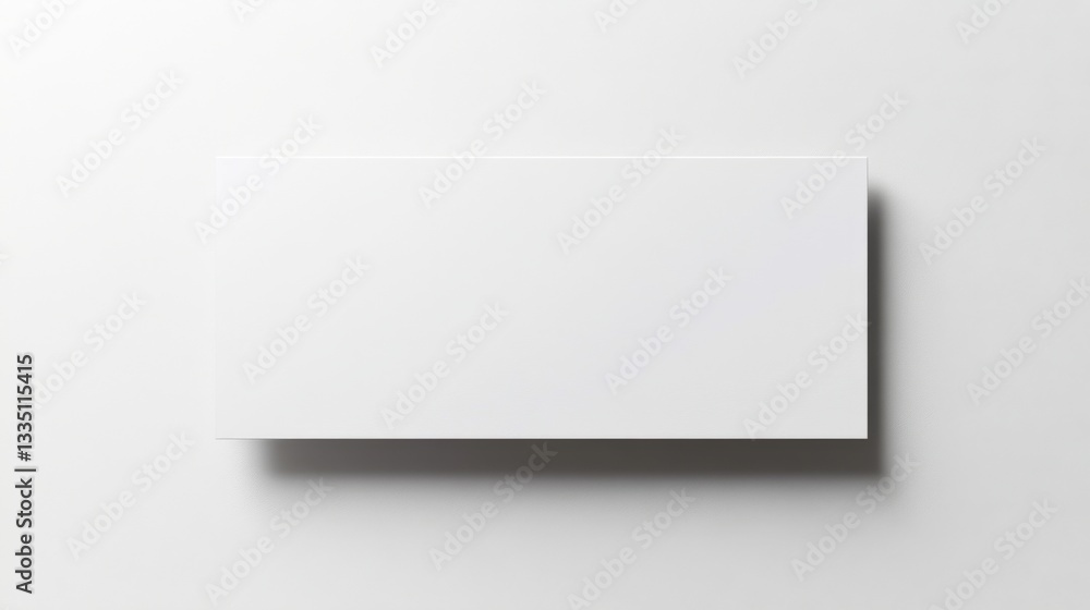 Fototapeta premium White rectangular object against plain light gray background
