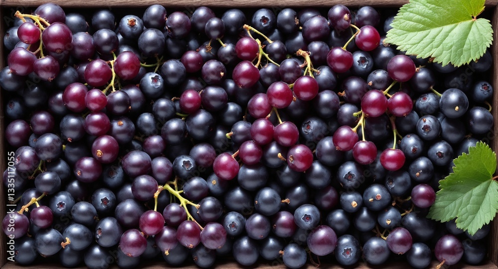 Black currant berries. Nature, organic food background