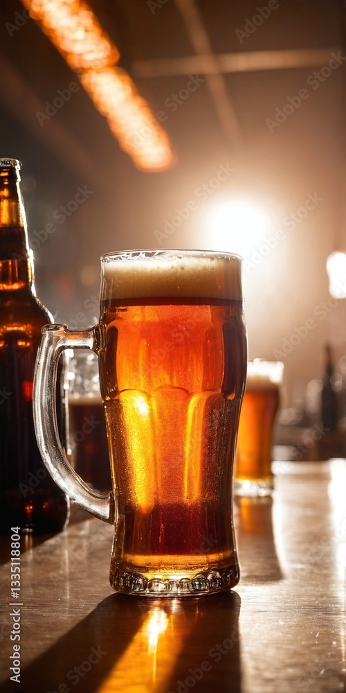 Beer glass in pub