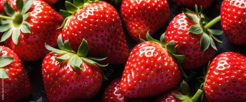 Fresh strawberry fruits food background. Top view, flat lay