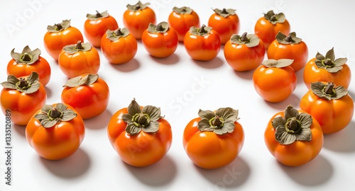 Obraz na płótnie Fresh kaki persimmon fruits on white. w salonie