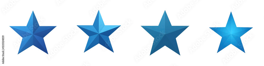 Four blue stars on black isolated on white or transparent png Four blue stars on black isolated on white or transparent png