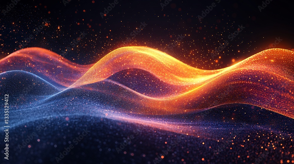 Business data abstract flowing stream of information data visualization concept