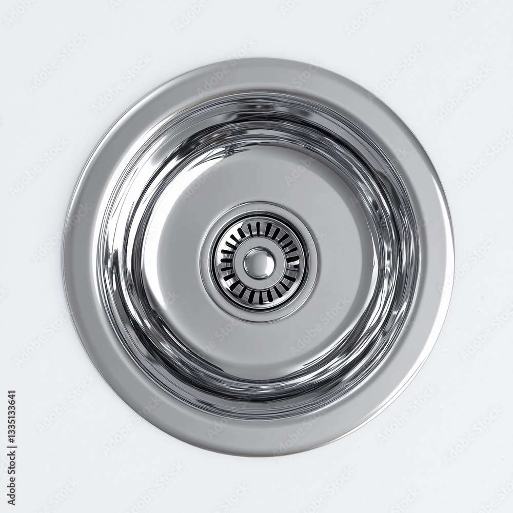Elegant modern clean kitchen sink drain featuring a round shiny finish with exceptional polished appeal Elegant modern clean kitchen sink drain featuring a round shiny finish with exceptional polished appeal