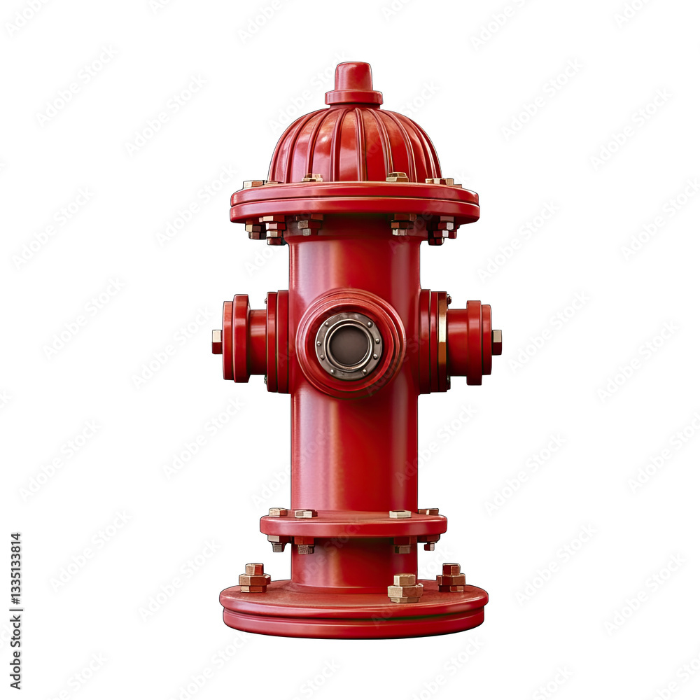 A detailed 3D rendering of a classic red fire hydrant against a black background A detailed 3D rendering of a classic red fire hydrant against a black background