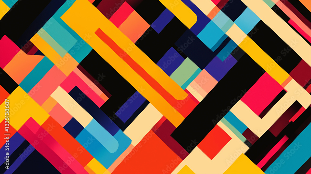 Vibrant dynamic array of diagonal lines in bold colors creating modern abstract art composition inspiration Vibrant dynamic array of diagonal lines in bold colors creating modern abstract art composition inspiration