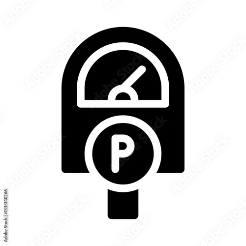 parking meter glyph icon