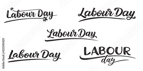 Black silhouette Labour Day Celebration Calligraphy Design