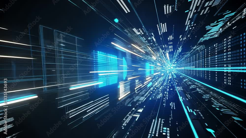 Digital data tunnel with high-speed movement Digital data tunnel with high-speed movement