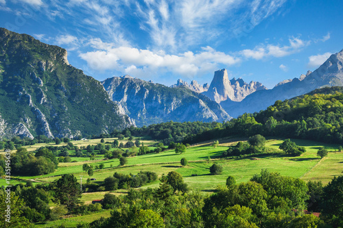 Naranjo de Bulnes mountain peak in Picos de Europa national park, Asturias, Spain