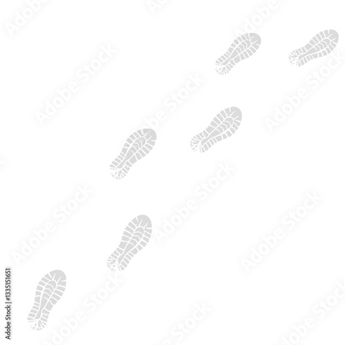 foot prints on white background