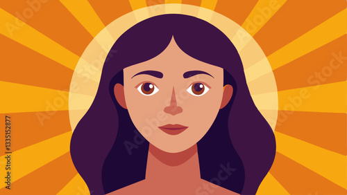 Radiant Skin Glow A closeup of a female face with a luminous complexion surrounded by soft glowing light effects to illustrate brightness.