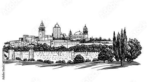 Exploring the beauty of a historic city surrounded by nature, showcasing stunning architecture and serene landscapes