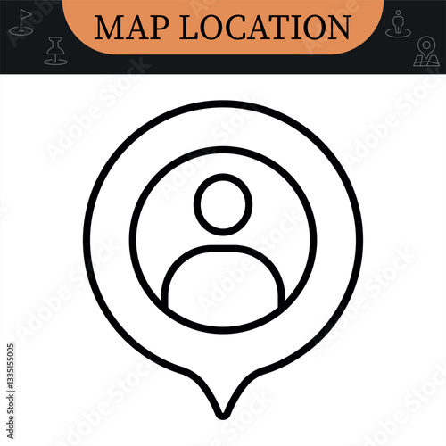 Map Location Line Editable Icons set. Containing map, map pin, gps, destination, directions, distance, place, navigation and address icons. Vector illustration in modern thin line style of place mark 