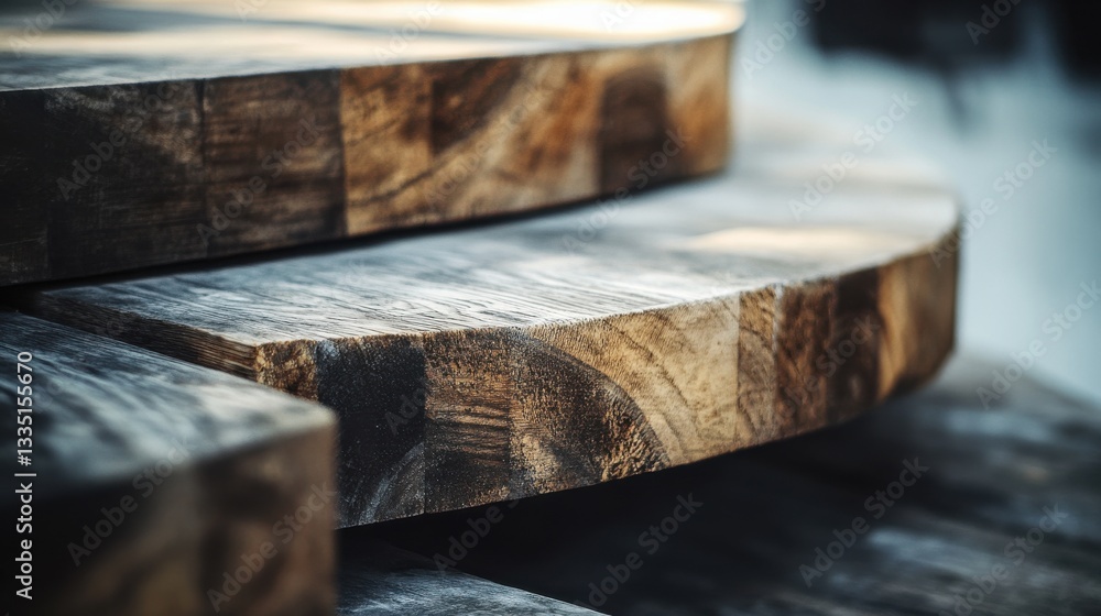 Wooden Planks in Natural Light with Textured Surface Close-Up Wooden Planks in Natural Light with Textured Surface Close-Up