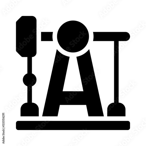 pump jack glyph icon