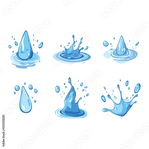 set of water drop vector