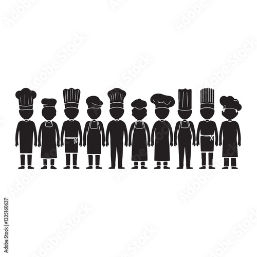 vector silhouettes of  coking safe 