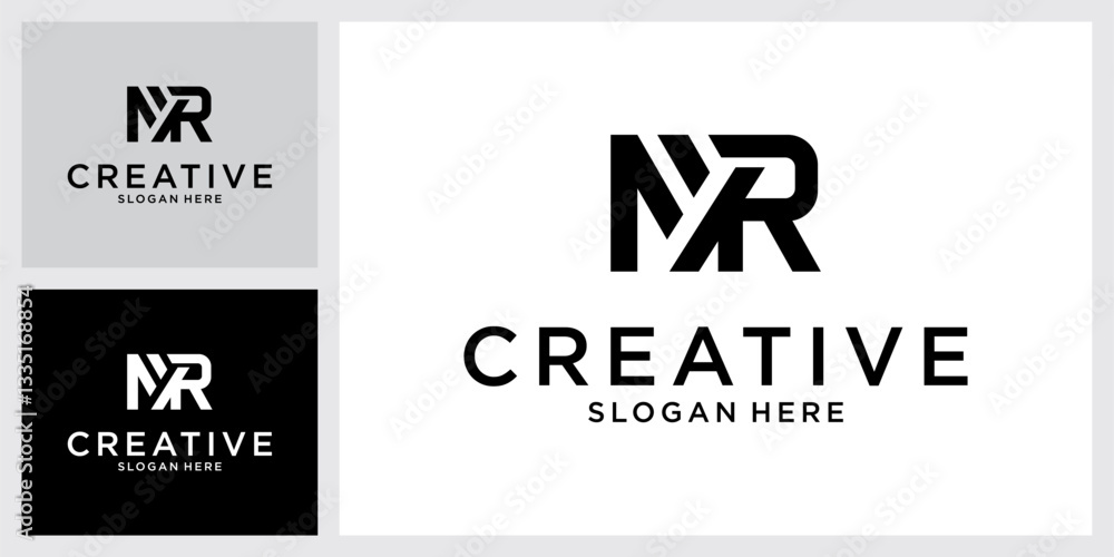 MR or RM initial letter logo design vector MR or RM initial letter logo design vector