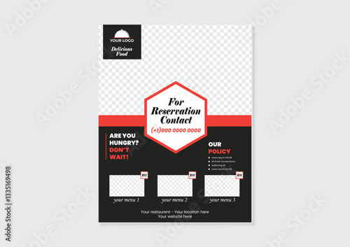 Modern Restaurant Flyer Design Vector