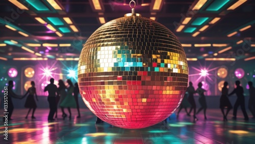 Disco Ball in a 1970s Nightclub