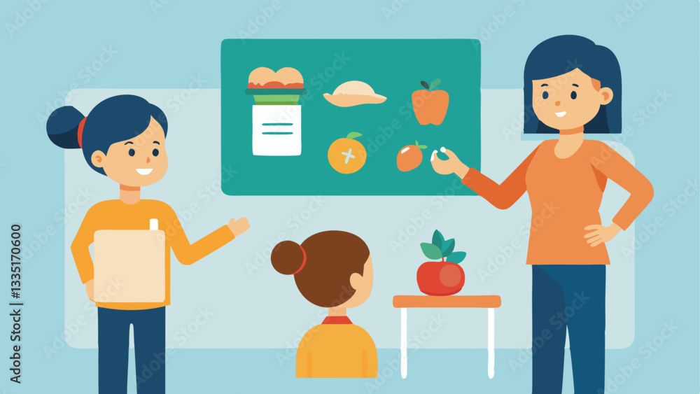 Nutrition Education A classroom setting with a teacher pointing to a board filled with s of healthy foods on one side and processed foods on the other as children look on Nutrition Education A classroom setting with a teacher pointing to a board filled with s of healthy foods on one side and processed foods on the other as children look on