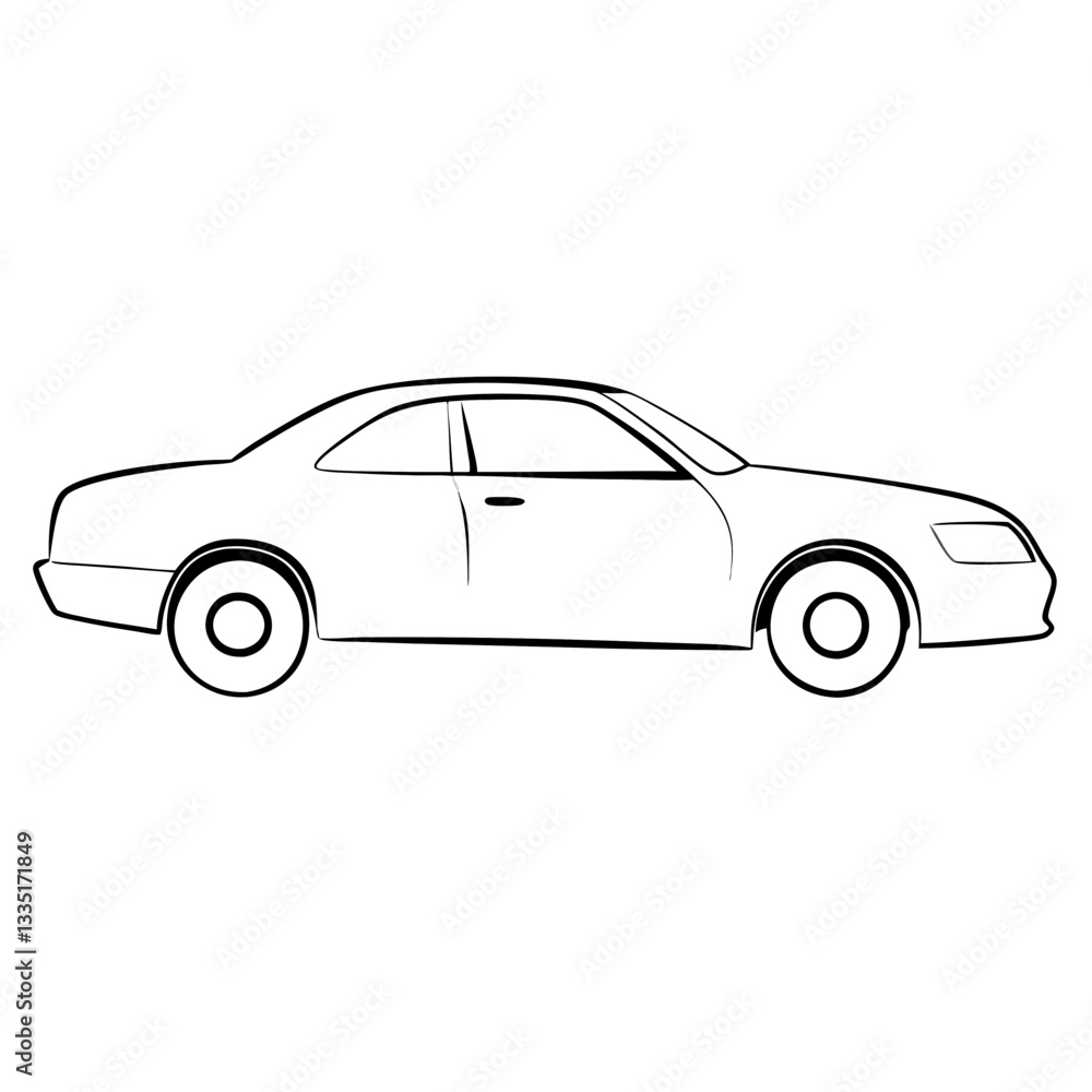 Fototapeta premium a sleek and minimalist illustration of a car, perfect for design projects