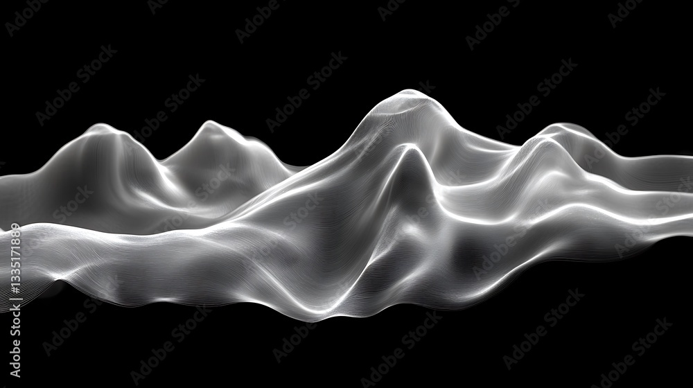 Obraz premium Abstract Representation Showing Mountains Against a Black Backdrop