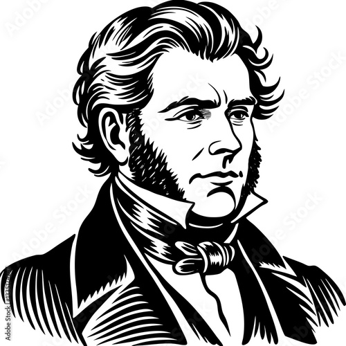 a black and white portrait of a distinguished-looking gentleman
