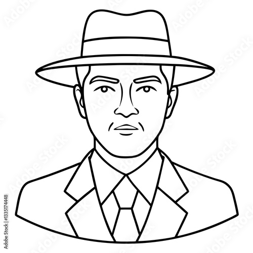 a gentleman wearing a fedora hat and a suit, exuding an air of classic style