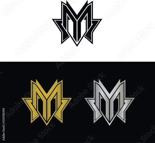 Abstract letter M logo design