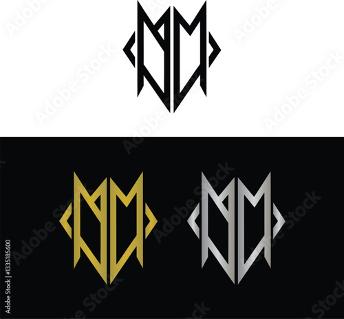 Abstract letter M logo design