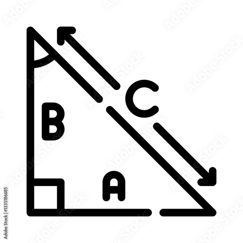 Pythagorean theorem line icon