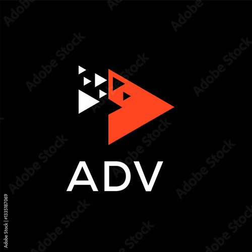  ADV creative minimalist letter logo.