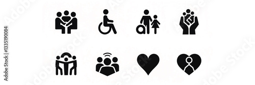 Diversity & Inclusion Silhouette Icon Set
