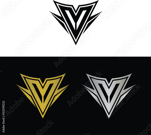 Abstract letter V logo design