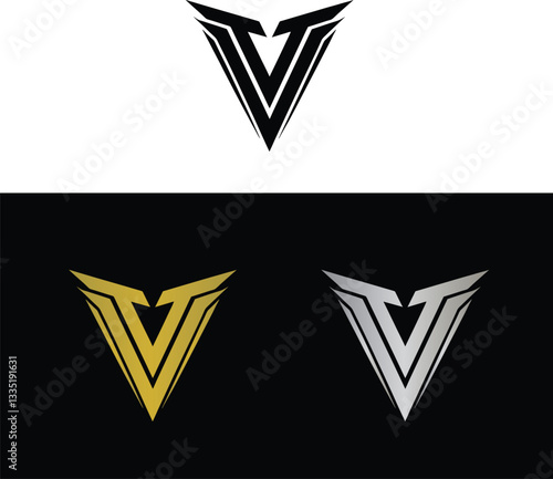 Abstract letter V logo design