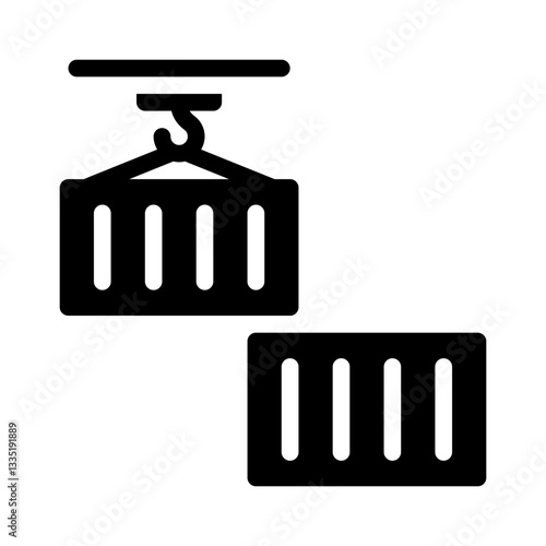 container ship glyph icon