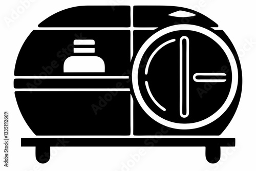 autoclave line art silhouette vector illustration