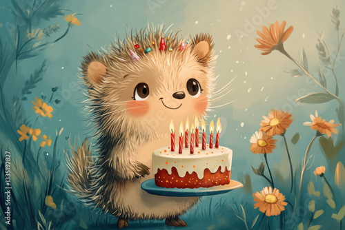 Whimsical Hedgehog Birthday Wishes