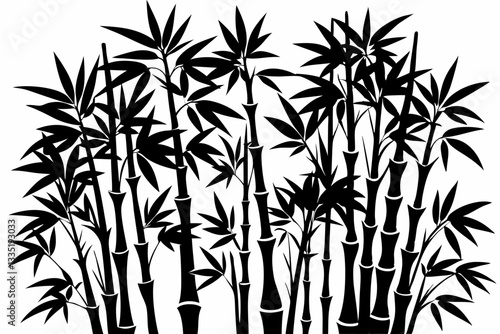  bambus line art silhouette vector illustration
