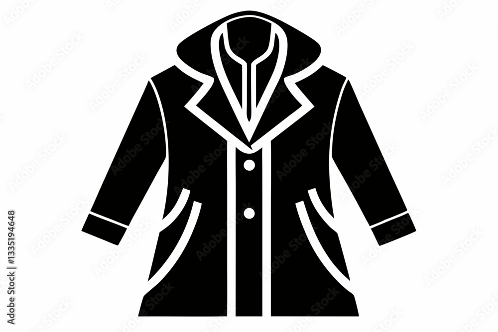 Naklejka premium coat line art silhouette vector illustration