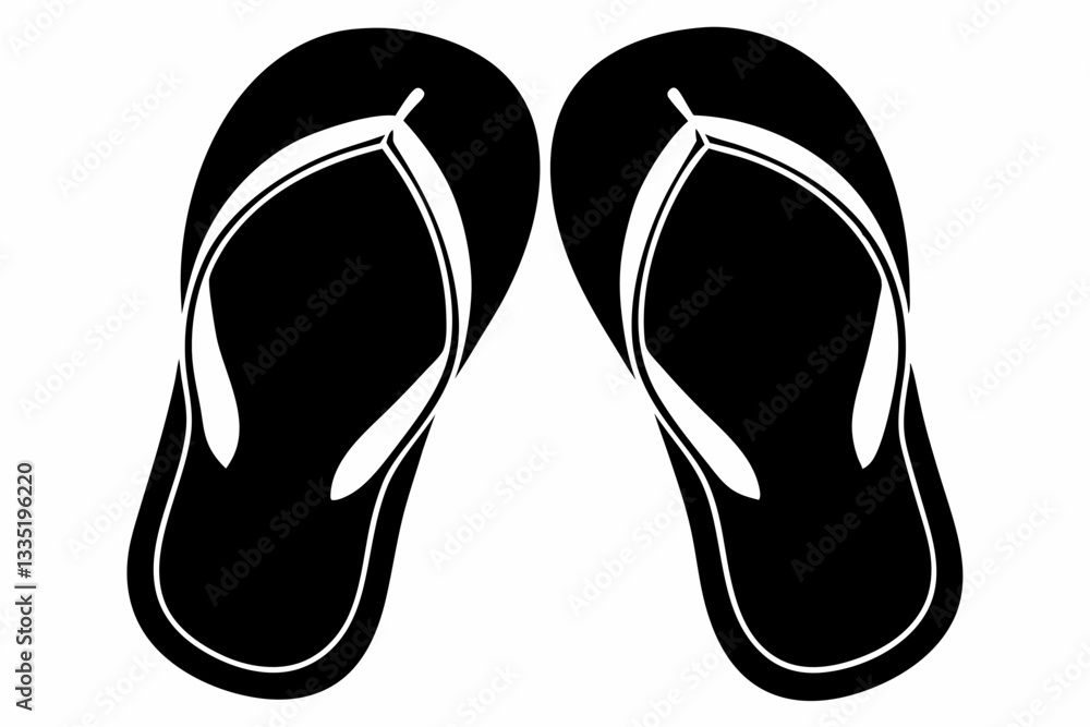 flip flops line art silhouette vector illustration flip flops line art silhouette vector illustration