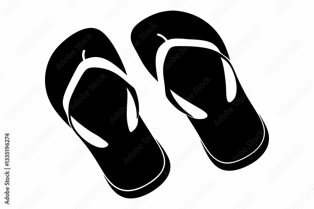 flip flops line art silhouette vector illustration flip flops line art silhouette vector illustration