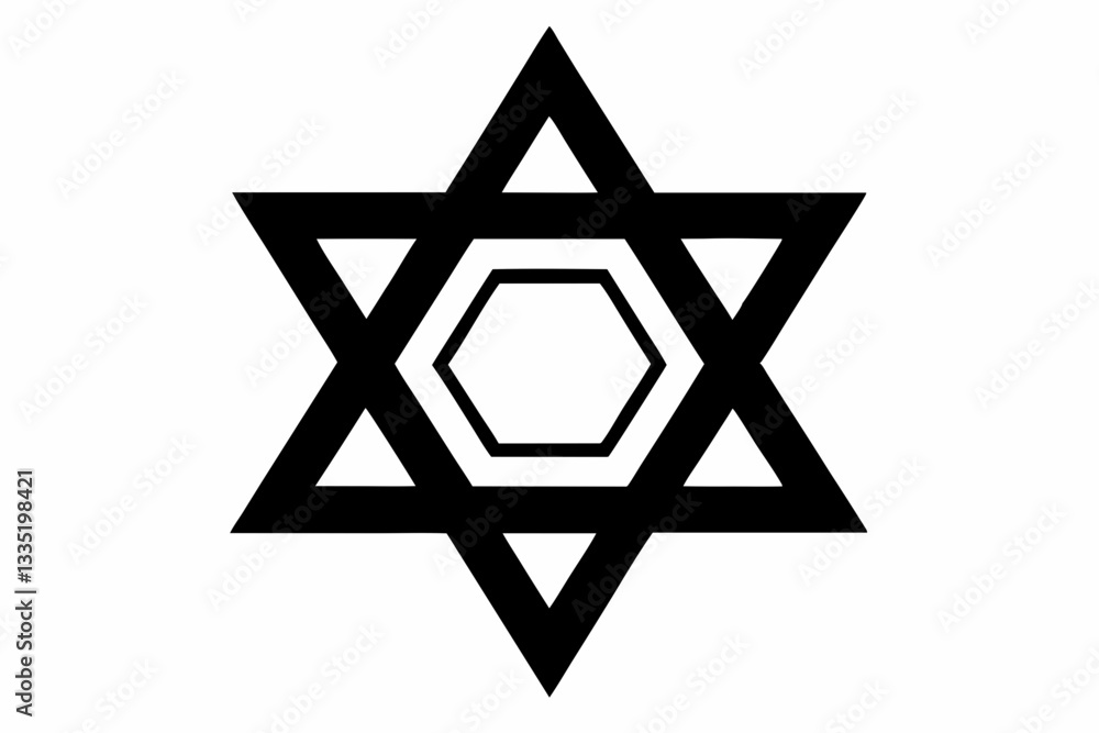 hanukkah star line art silhouette vector illustration hanukkah star line art silhouette vector illustration