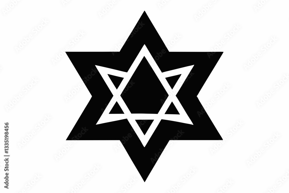 hanukkah star line art silhouette vector illustration hanukkah star line art silhouette vector illustration