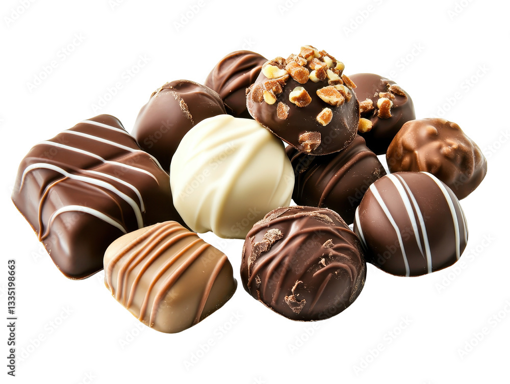 Isolated Assorted Chocolates Isolated Assorted Chocolates