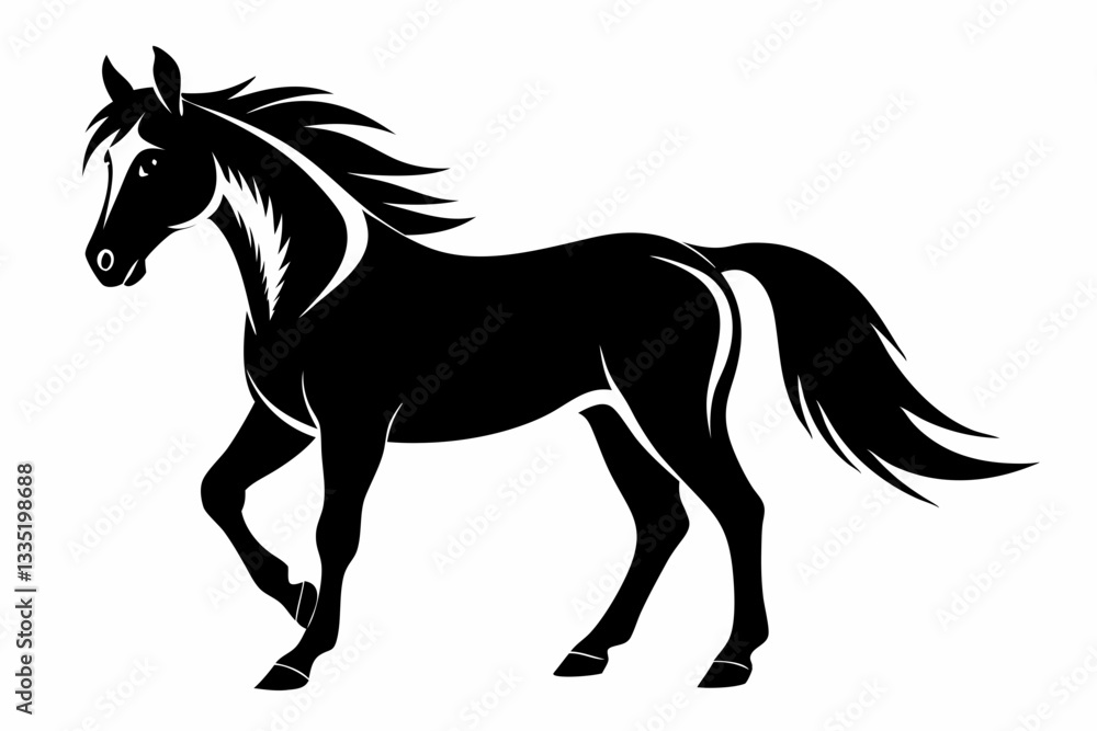 horse line art silhouette vector illustration horse line art silhouette vector illustration
