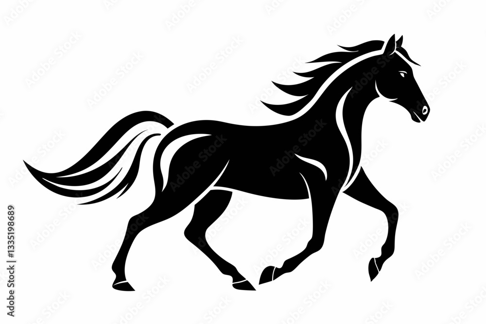horse line art silhouette vector illustration horse line art silhouette vector illustration