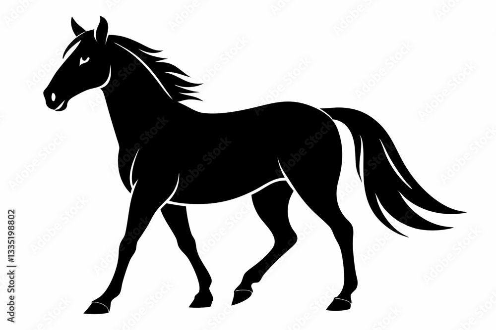 horse line art silhouette vector illustration horse line art silhouette vector illustration